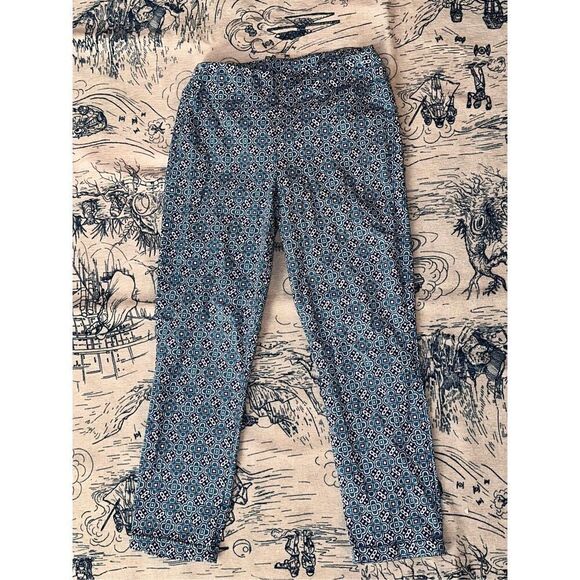 Nice women Miraclesuit Capri Leggings CROPPED PANTS Size 8 Blue design GOOD COND - Picture 1 of 6